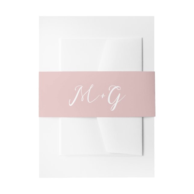 Bold Script Pink Elegant Wedding Invitation Belly Band (Front Example)