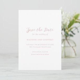 Bold Script Pink Photo Elegant Wedding Save The Date