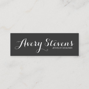 Bold Script Typography Simple Black Creative Mini Business Card