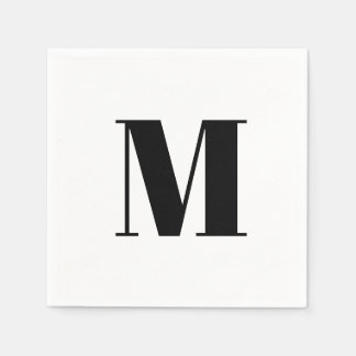Bold Serif Monogram Initial  Napkin