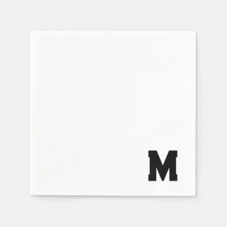 Bold Serif Monogram Initial Napkin