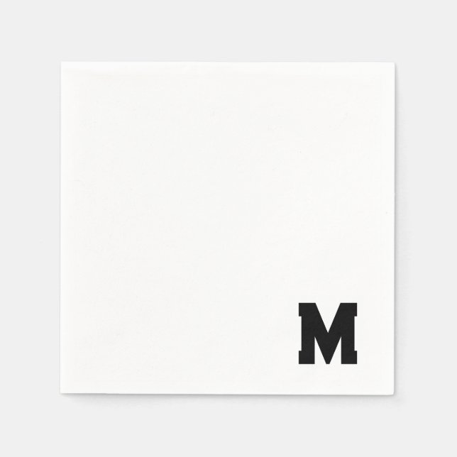 Bold Serif Monogram Initial  Napkin (Front)