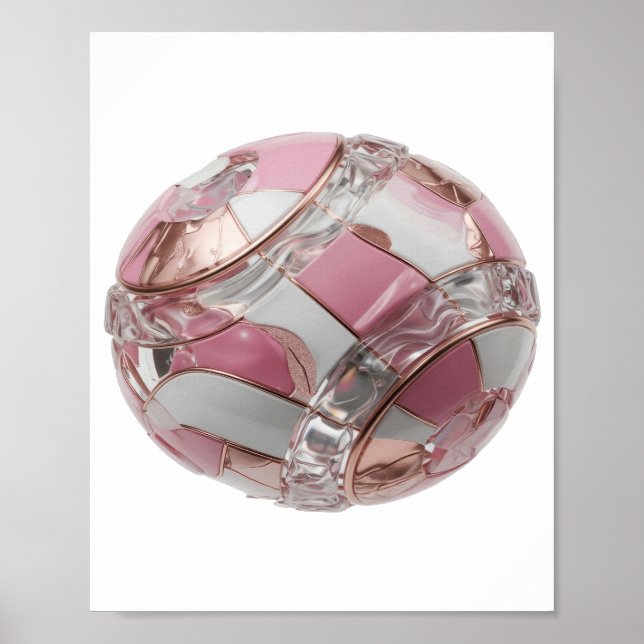 Bold Silver ABSTRACT ART Design Poster (Front)