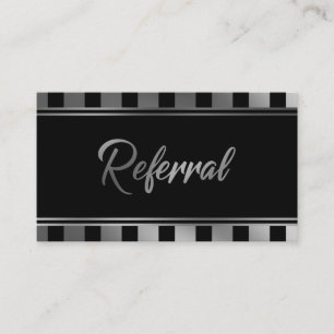 Bold Silver and Black Typography Referral Cards