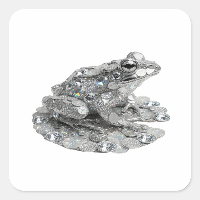 Bold Silver Decal Design Square Sticker (Front)