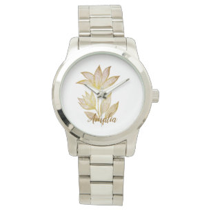 Bold Silver & Gold Signature Floral Watch