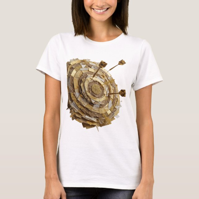 Bold Silver GOLDEN TARGET Slogan Design T-Shirt (Front)