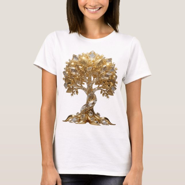 Bold Silver GOLDEN TREE OF LIFE Shirt Design (Front)