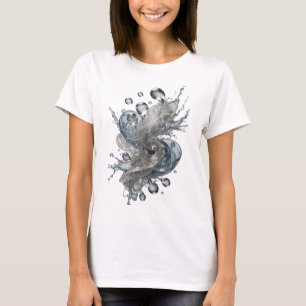 Bold Silver WATER SPIRAL Graphic Tee