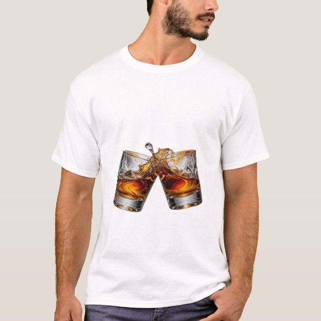 Bold Silver WHISKY SPLASH Graphic Tee (Front)