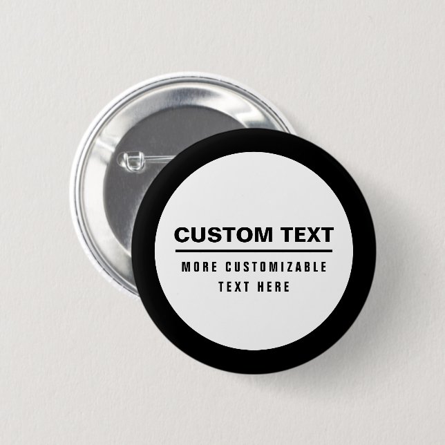Bold Simple Customisable Text Template  6 Cm Round Badge (Front & Back)