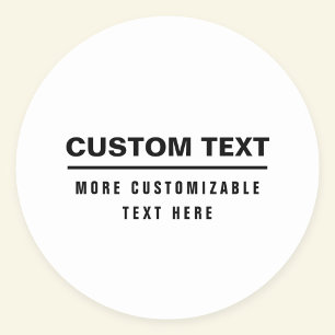 Bold Simple Customisable Text Template  Classic Round Sticker