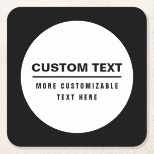 Bold Simple Customisable Text Template  Square Paper Coaster