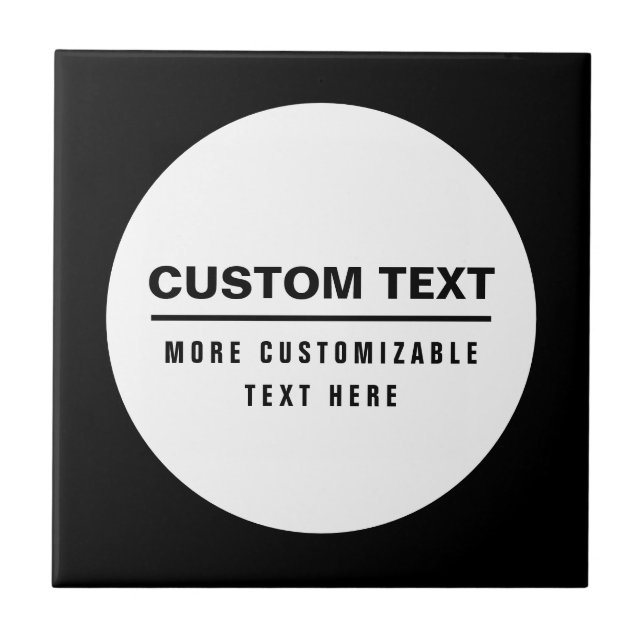Bold Simple Customisable Text Template  Tile (Front)