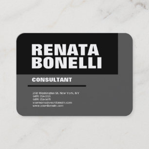 Bold Simple Grey Black Modern Minimalist Chic Business Card