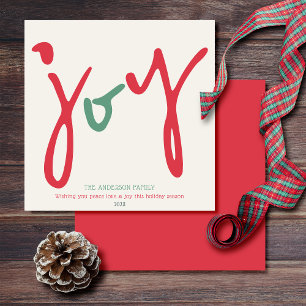 Bold Simple Joy Red Green Card