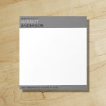 Bold Simple Minimal Grey Border From the Desk of Notepad<br><div class="desc">A contemporary modern notepad for the minimalist. Bold memorable typography pairs well with the typography mix in an chic pairing of classic in black and stylish grey hue. Simple refined. ---------------- PRODUCT DETAILS: Size: 5.5" x 6" (Metric approximate: 13.97 cm x 15.24 cm). Single side tear-away pages. Colour and Information...</div>