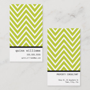 BOLD SIMPLE MODERN chevron pattern fresh lime Business Card