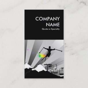 bold ski powder trail business card