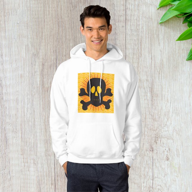Bold Skull and Crossbones with Orange Burst Hoodie (Creator Uploaded)