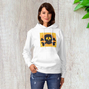 Bold Skull and Crossbones with Orange Burst Hoodie