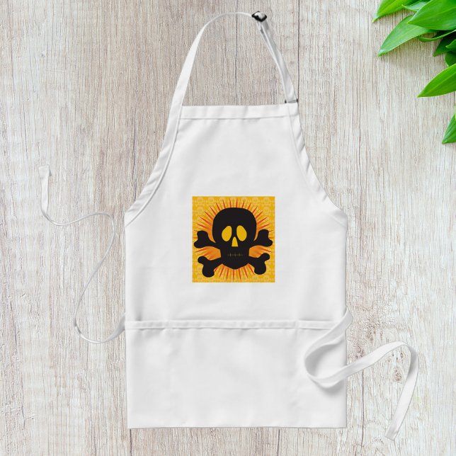 Bold Skull and Crossbones with Orange Burst Standard Apron (Creator Uploaded)