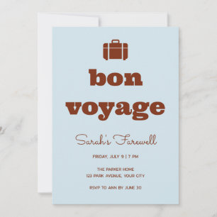 Bold Slab Bon Voyage Farewell Party Invitation