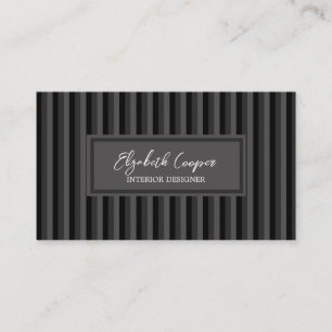 Bold, Sleek & Professional Modern Black Stripe Business Card