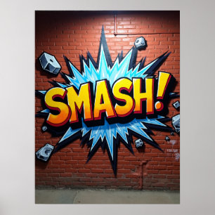 Bold SMASH! Comic Book Style Art Poster