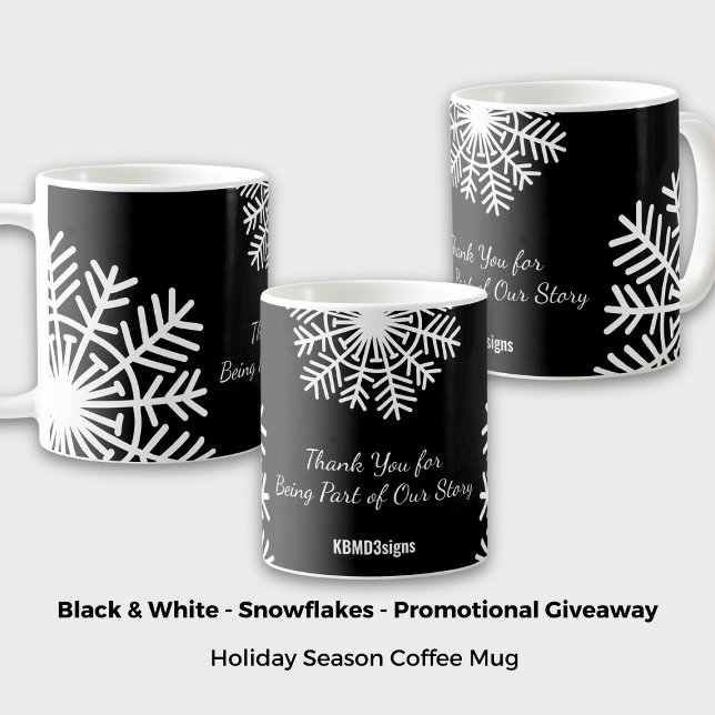 Bold Snowflake Black & White Promotional Giveaway Coffee Mug (Bold Snowflake Black & White Promotional Giveaway Coffee Mug)