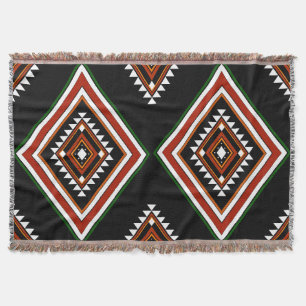 Bold Southwestern Aztec Geometric Pattern Throw Blanket