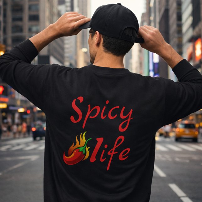 Bold Spicy Life Chilli Flame Design Sweatshirt (Creator Uploaded)