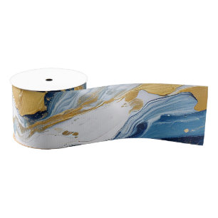 Bold Splash of Gold and Blue Grosgrain Ribbon
