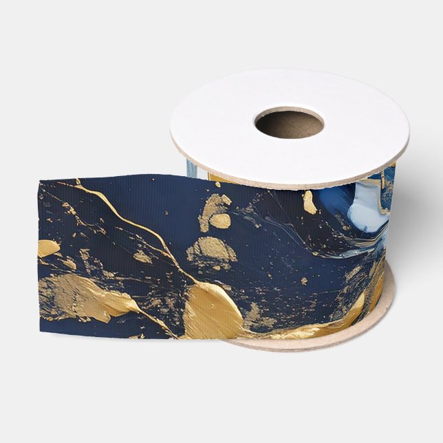 Bold Splash of Gold and Blue Grosgrain Ribbon (Spool)