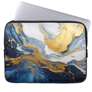 Bold Splash of Gold and Blue Laptop Sleeve