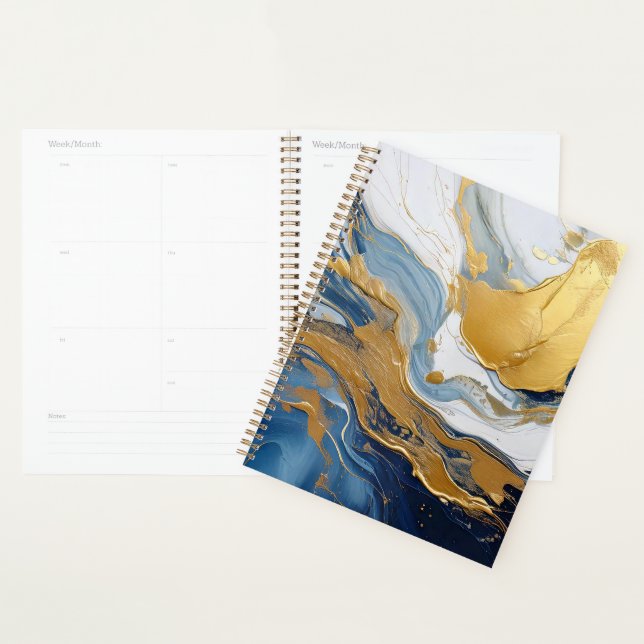 Bold Splash of Gold and Blue Planner (Display)