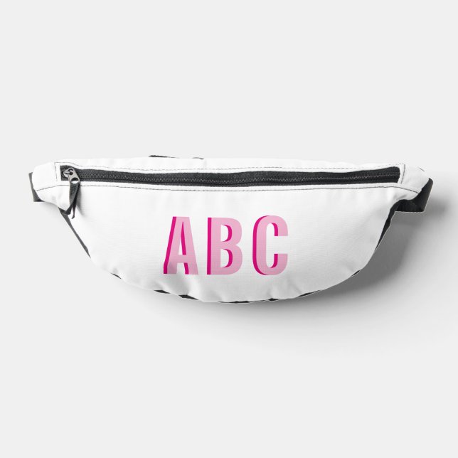 Bold Sport Hot Pink 3 Letter Monogram Bum Bags (Lay Down)