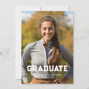 Bold Sports Athlete Photo Graduation Announcement