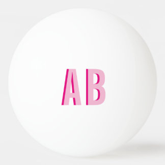 Bold Stacked Pink 2 Letter Monogram Ping Pong Ball