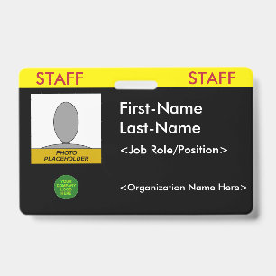 Bold "STAFF" Badge ID Badge