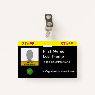 Bold "STAFF" Badge ID Badge