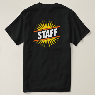 Bold STAFF Sunburst Graphic T-Shirt for Events, Sh
