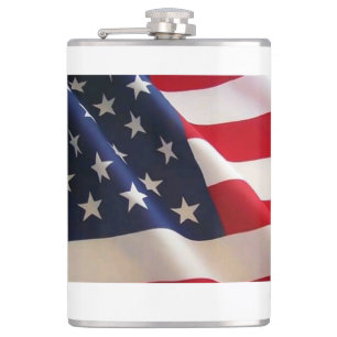Bold Stars and Stripes – United States Flag Art Hip Flask