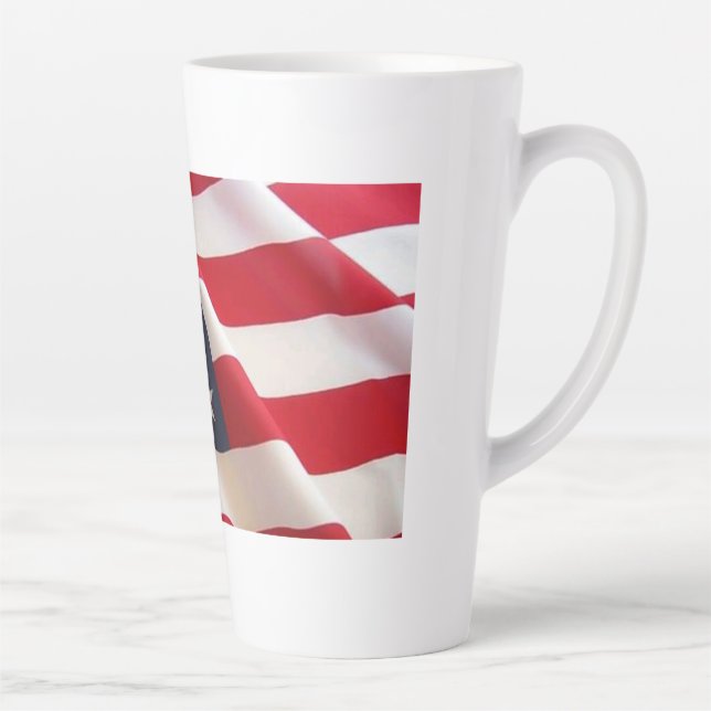 Bold Stars and Stripes – United States Flag Art  Latte Mug (Right)