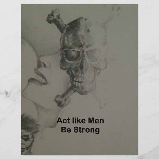 Bold Statement: Act Like Men, Be Strong Letterhead Design (Front)