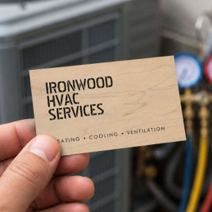 Bold Stenciled HVAC Business Card