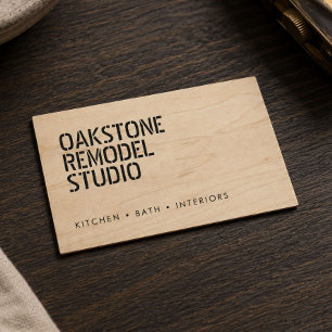 Bold Stenciled Remodeling Contractor Business Card