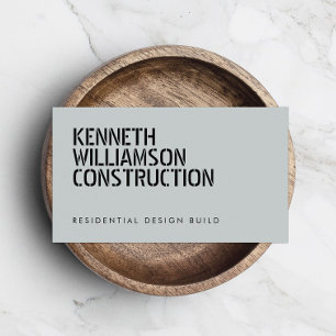 Bold Stenciled Slate Construction Business Card