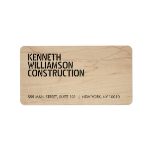 Bold Stenciled Wood Construction Address Label