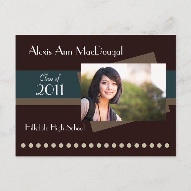 Bold Stripe Announcement Postcard (teal) (Front)